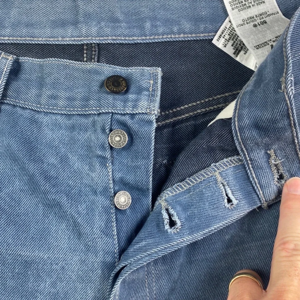 Levis 501 Original Straight Fit Blue Jeans Mens 36x34 Button Fly Denim Pants